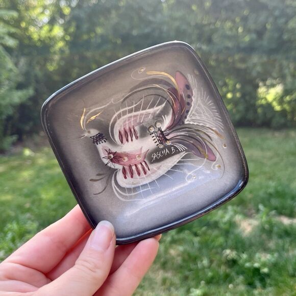 MCM Sascha Brastoff Jewel Bird Bowl Trinket Dish Ashtray Signed Vintage - Picture 1 of 4